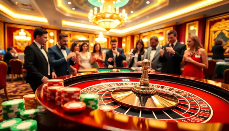 Jouer aux jeux passionnants de casino en ligne dans une atmosphère énergique avec des jetons et des cartes.