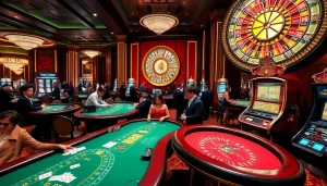 Experience the thrill of 79 King at a luxurious casino featuring vibrant tables and engaging games.