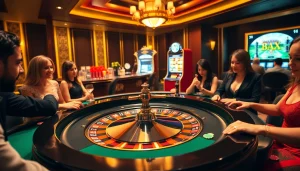 Betting excitement encapsulated at https://f8bet.ventures/ with vibrant casino tables and players.