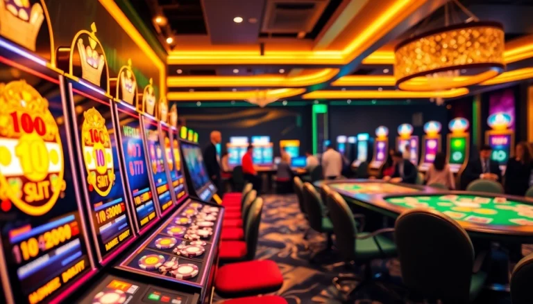 Jouez à des jeux de casino crypto avec une interface numérique vibrante et des machines à sous attrayantes.