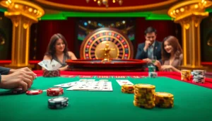 Experience the excitement of u 888 online casino with poker chips and vibrant casino tables.