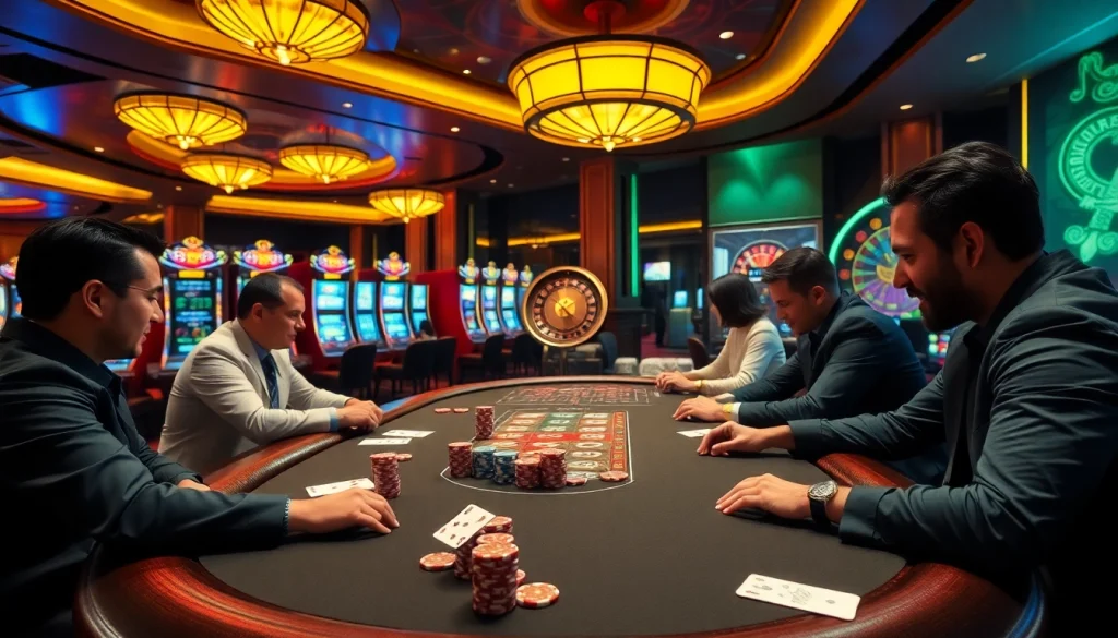 Experience high-stakes action at https://789p.direct/ with vibrant poker gameplay in a luxurious casino setting.