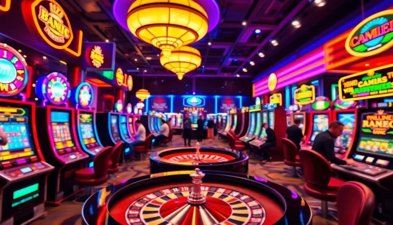 Activating excitement at a casino en ligne with players enjoying games under neon lights.