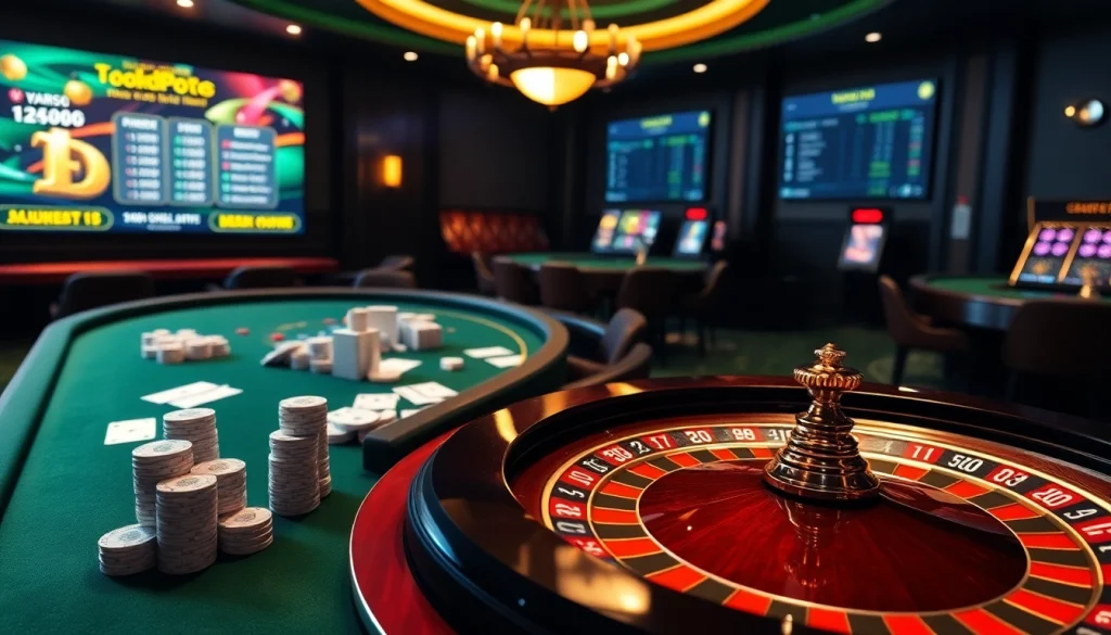 Plongez dans l'ambiance palpitante du casino crypto en ligne, présentant des tables dynamiques et des jeux passionnants.