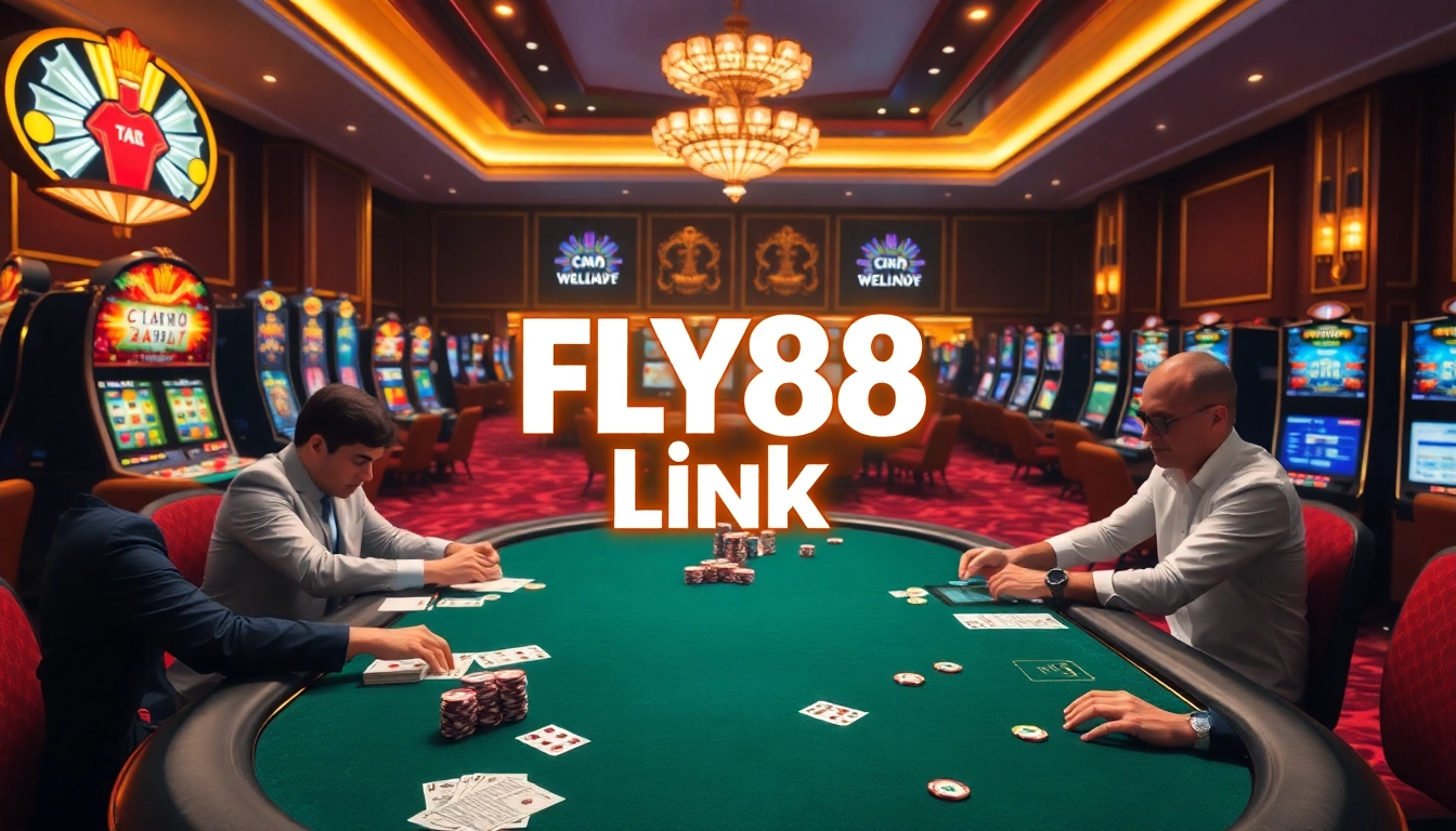 Experience thrilling gambling excitement with FLY88 Link at an elegant casino table.