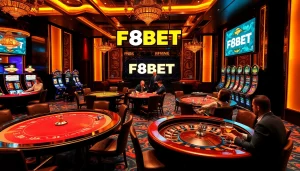 Players enjoying exciting games at F8BET casino, showcasing vibrant roulette and poker action.